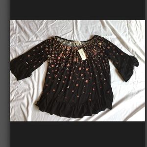 NWT Cute Style & Co. Peasant Top